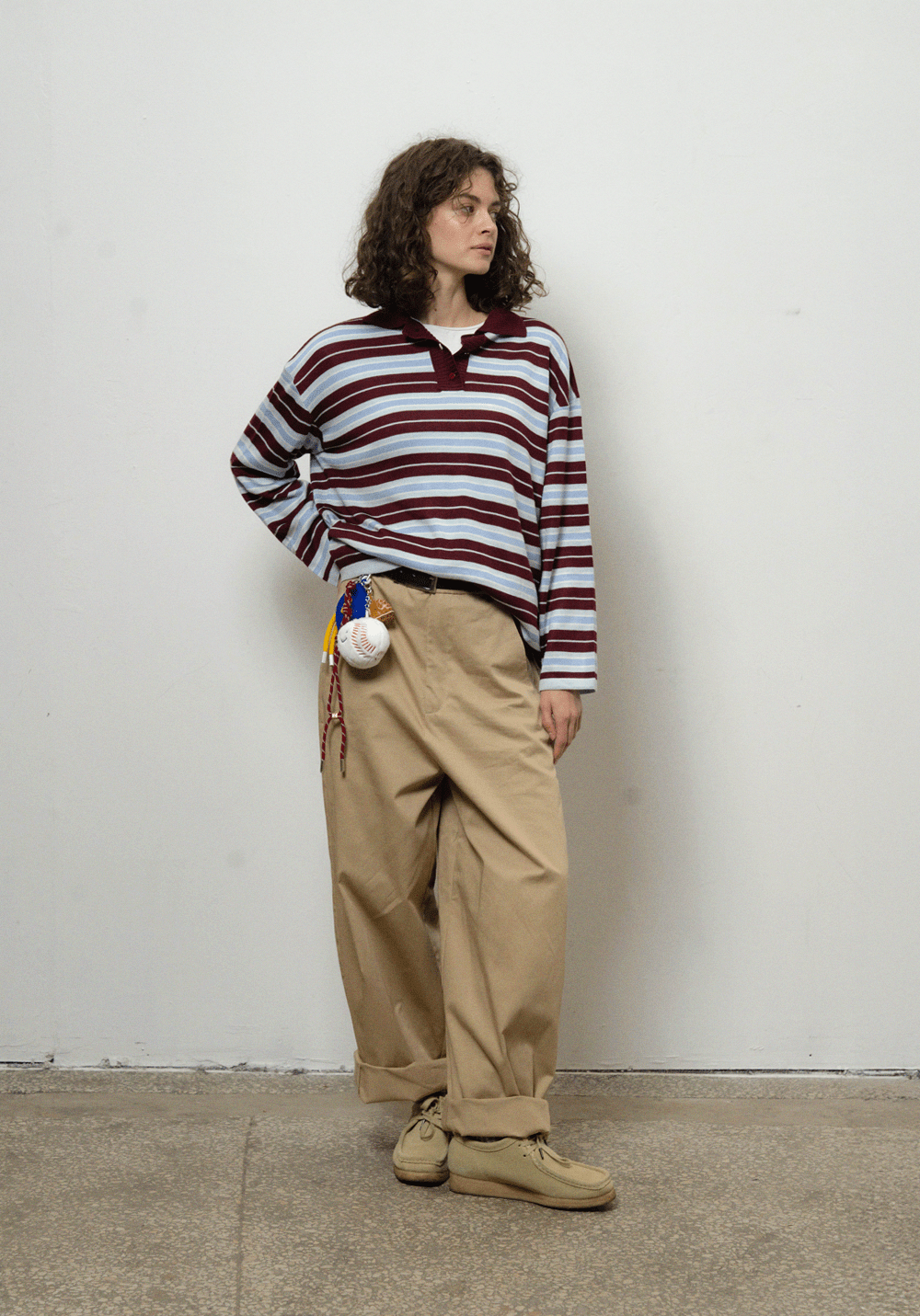 Поло-лонгслів у смужку